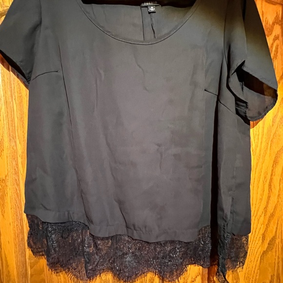 torrid Tops - Torrid Black Lace Trim Blouse